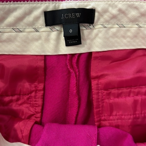 J. Crew 100% wool fuchsia trousers size 0 office business pants - Picture 4 of 5
